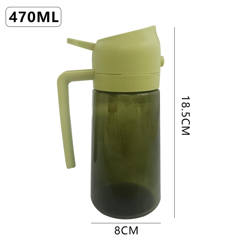 470ml Dual-Use Glass Oil Dispenser: Press & Spray Large-Capacity Kitchen Bottle with Adjustable Spray Function