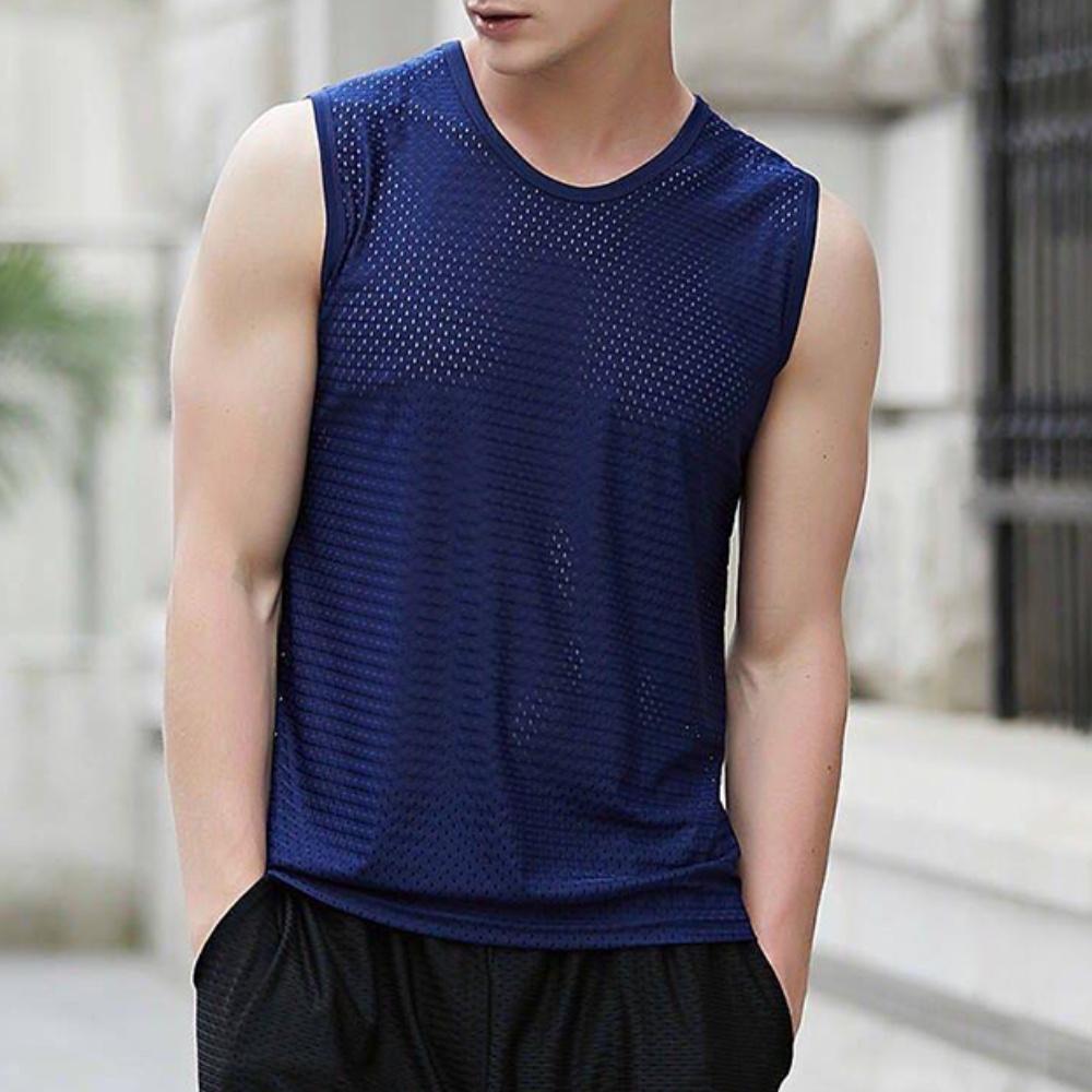Mesh Atmungsaktive Tank Top Männer Jogger Schnell trocknende Ärmellose Tops Sommer Gym Fitness Kleidung
