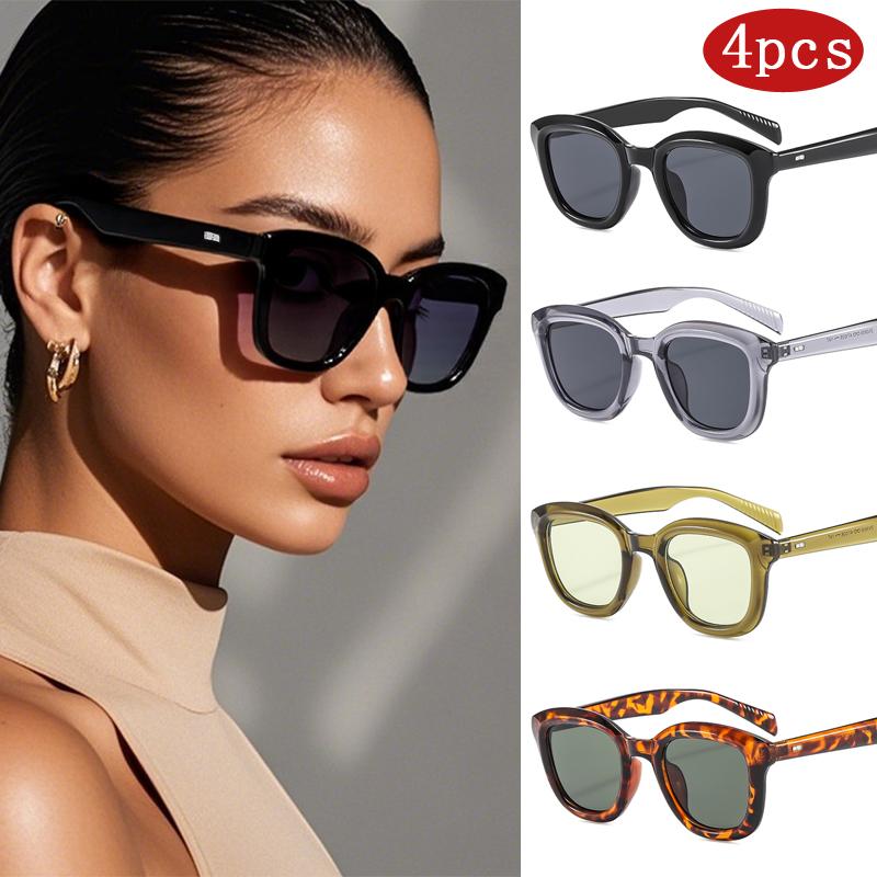 1/4pcs Fashion Small Square Frame Sunglasses Women Thick Frame Designer Sun Glasses Outdoor Style Female Sun Glasses UV400