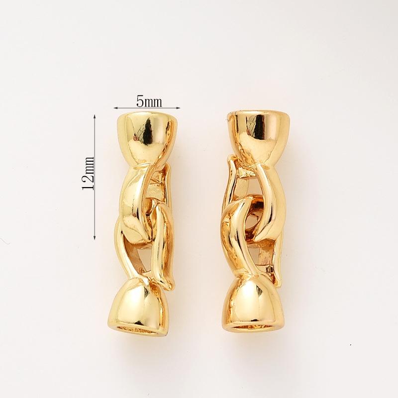 2Pcs Diy Jewelry Making 18K Gold Plated Pearl Necklace Connector Fastener Handmade Necklace Bracelet Accessories Supplies