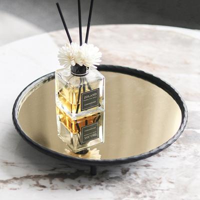 Modernes, leichtes, luxuriöses, rundes Tablett aus Metall, Modell für Schlafzimmer, Garderobe, Aromatherapie-Spiegel, Ablage, Dekoration, Ornamente