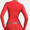 SKIMS Solid Color Fitted Long Sleeve T-Shirt Women tops Red TPLST9049CHY