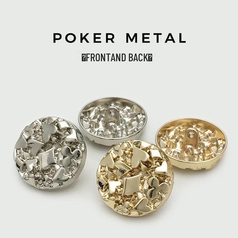 Chic Card-Inspired Metal Buttons for Jackets, Windbreakers, and Suits