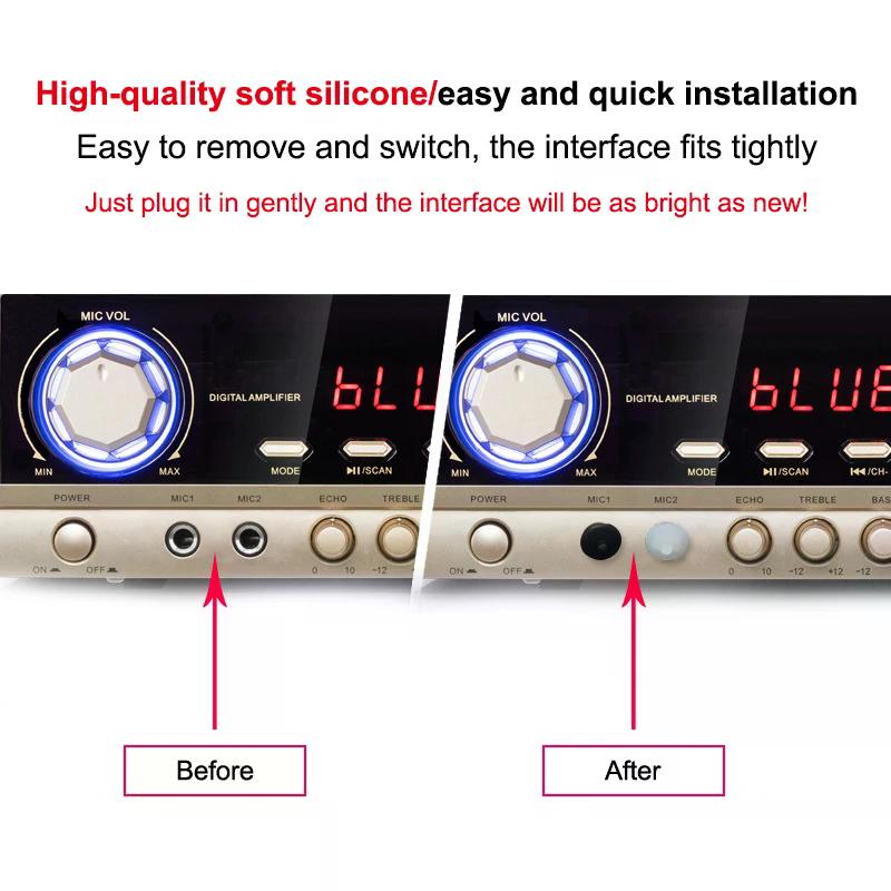 5/10Pcs Silicone Rubber Anti Dust Plugs Interface Dustproof Cover For 6.35mm Audio Jack PC DVD Microphone Socket Accessories