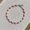 KIETIMOOR Ruddy Pearl Bracelet (Silver925) Red Crystal Freshwater Pearl Silver Bracelet