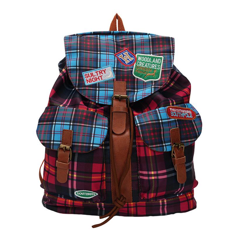 

2025 шкільний сезон новий студентський шкільний рюкзак корейська версія модний контрастний колір картатий великої місткості повсякденний рюкзак для старшої школи