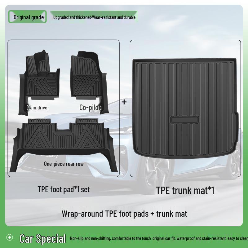 Full Coverage TPE Floor Mats for 26 BYD Song PRO Models - Custom Car Carpet Accessories