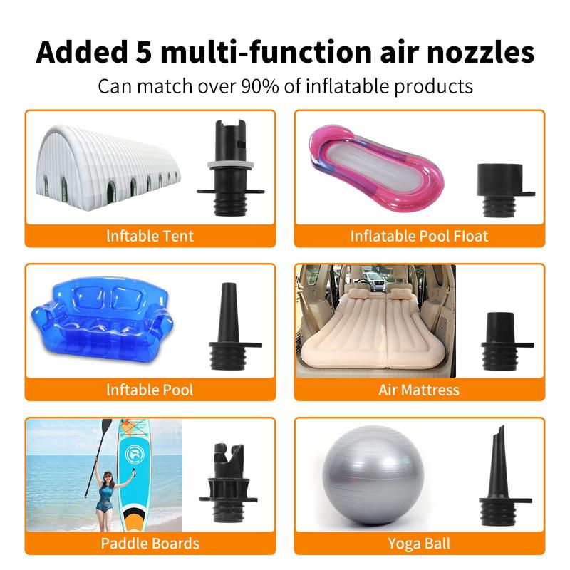 16/20 PSI Inflatable Pump Electric Air Pump 12V SUP Pump Electric Max Dual Stage for Stand Up Paddle Pvc Boat Pump Air Mattress