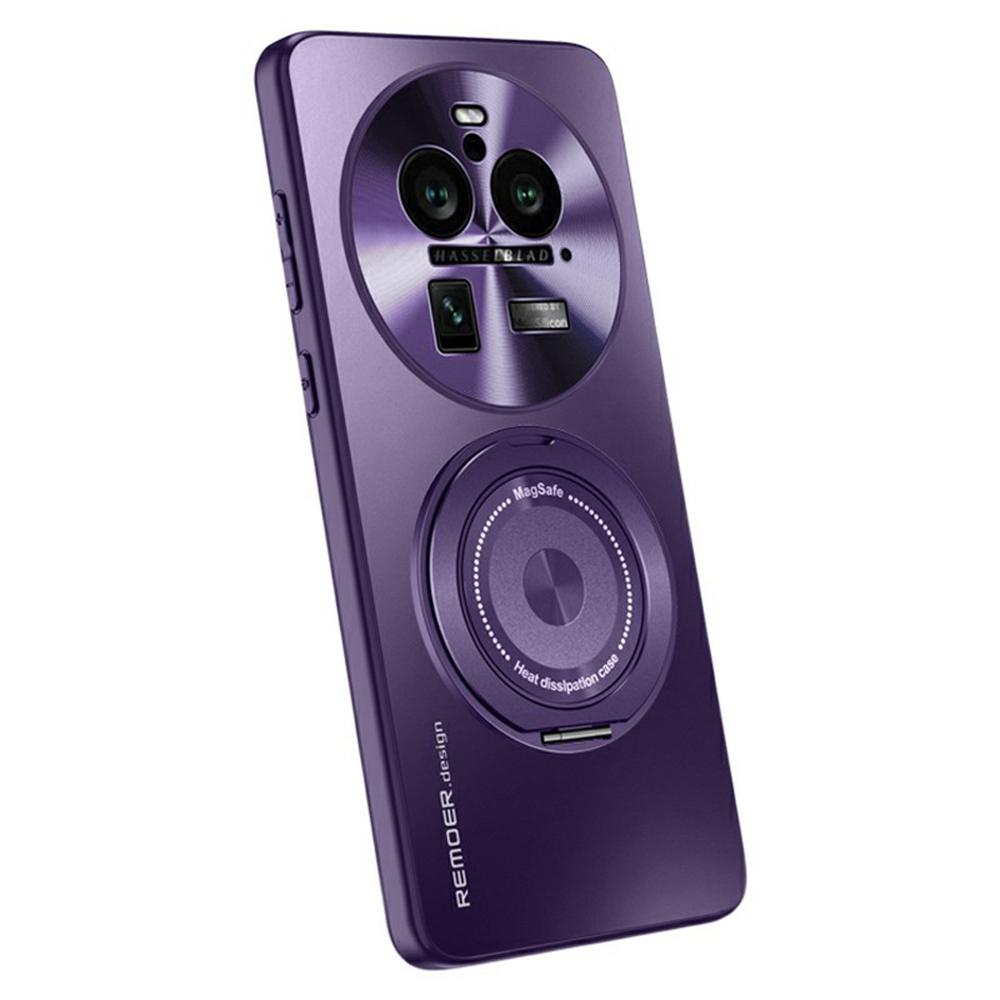 

For Oppo Find X6 Pro Case Compatible with MagSafe Rotating Kickstand TPU+PC Matte Phone Cover Dark Purple