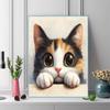 Calico cat Pattern  3pcs 100% Round Full Drill 5D DIY Diamond Painting Embroidery Cross Stitch Rhinestone Décor