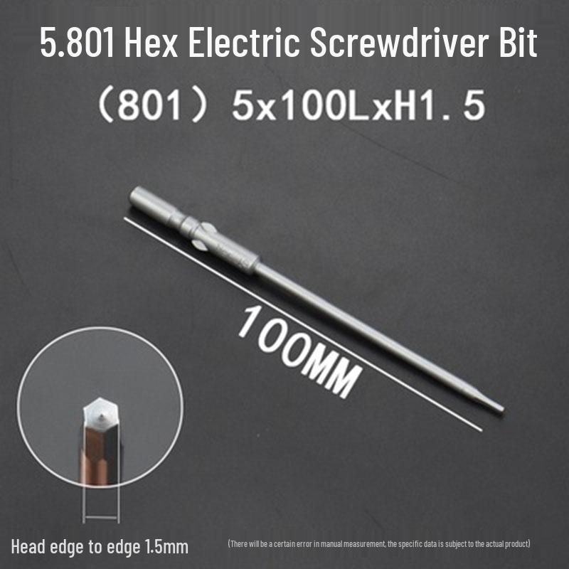 Extended Hexagonal S2 Steel Electric Screwdriver Bit with 5mm/6mm Shank