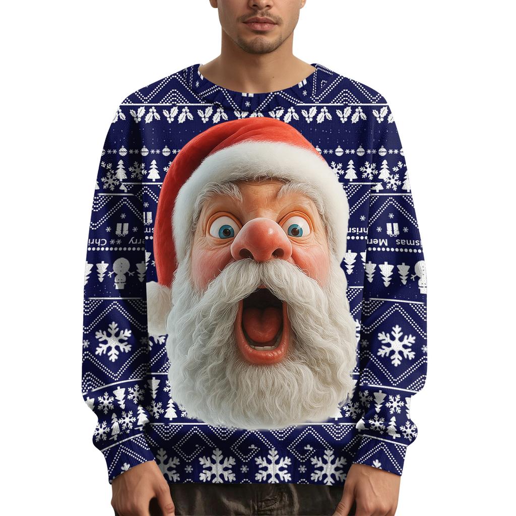 Pánský vánoční svetr s potiskem na límci