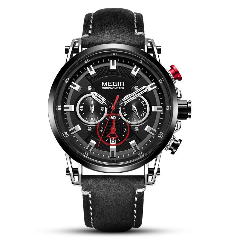 Fashion Hollow Shell Multifunctional Timing Sports Quartz Waterproof Men'S Watch 2085G