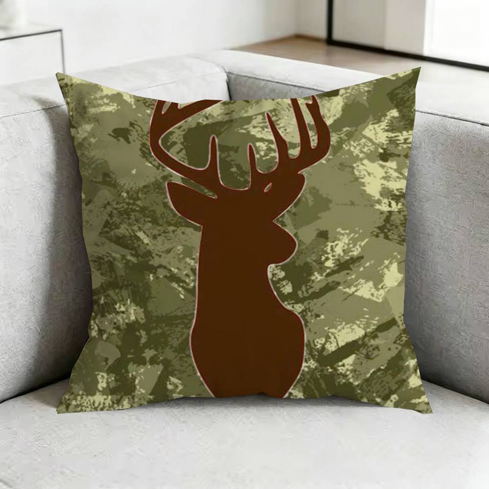 Deer Hunting CamoO Pillow Case Square DoubleSided Sofa Cushion Cover Bedroom Bedside Pillow Gift