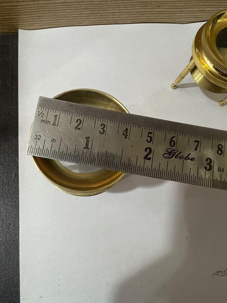 Round Brass Magnifying Glass with Handle | Decorative Handheld Magnifier | Pack of 4