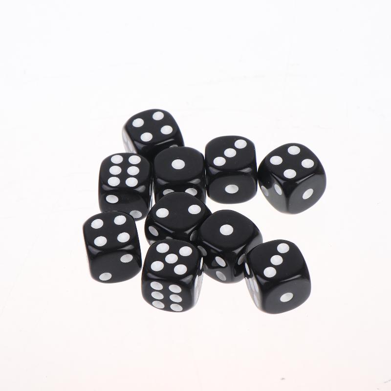10Pcs Colorful Dice Acrylic Round Corner Cubes Dot Drinking Game Dice Accessories