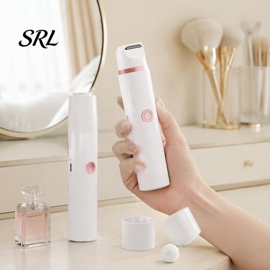 Portable Electric Razor 2-In-1 Shaver for Women, IPX7 Waterproof Dual-Head Hair Trimmer, Women Body Face Underarms Legs Bikini Removal Epilator
