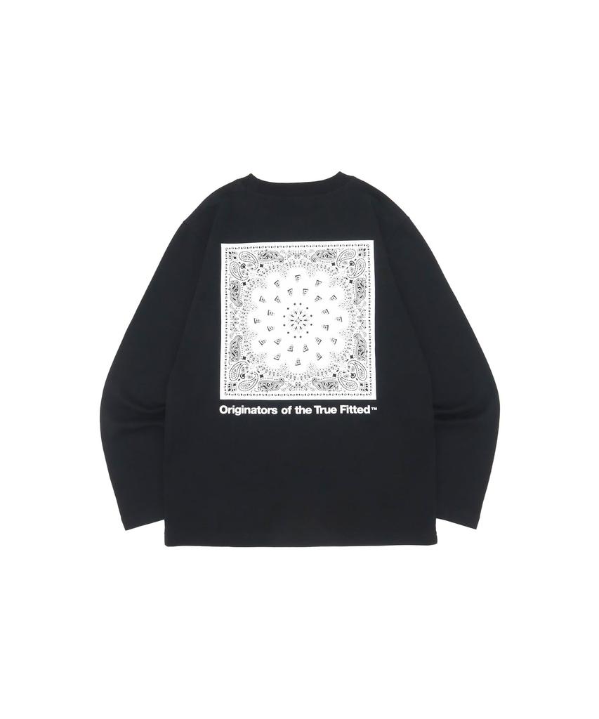 New Era Kids with Paisley Back Size 140 LS CT TEE PAISLEY Long-Sleeve T-Shirt Print, Black, (YTH BLK)