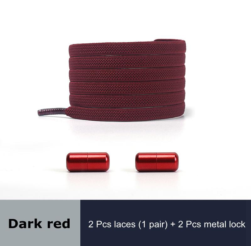 1 Pair No Tie Shoelaces for Sneakers Elastic Flat Shoe Laces Metal Lock Without Ties Quick Tieless Shoelace for Shoes Kids Adult