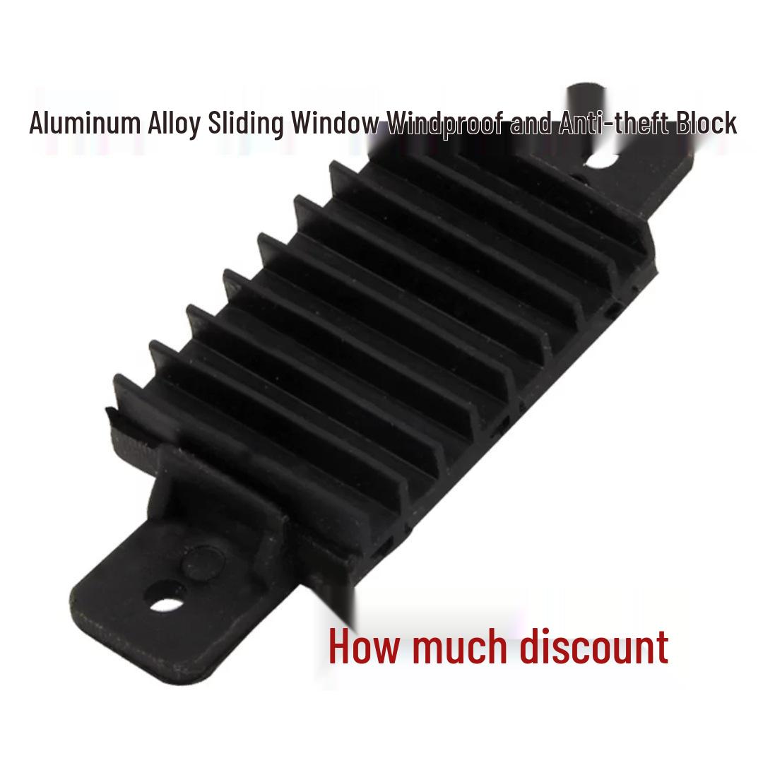 Aluminum Alloy Windproof & Anti-theft Window/Door Gap Sealing Accessory. Black Windproof Anti-theft Block No Slot 4 pcs