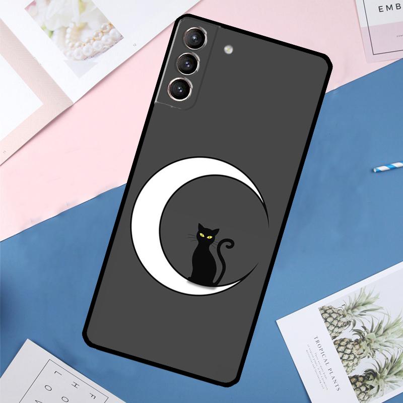 Witches Cat Moon Case For Samsung Galaxy S24 Ultra S21 S22 S23 S25 Ultra S9 S10 Plus S20 FE S25 FE Back Cover