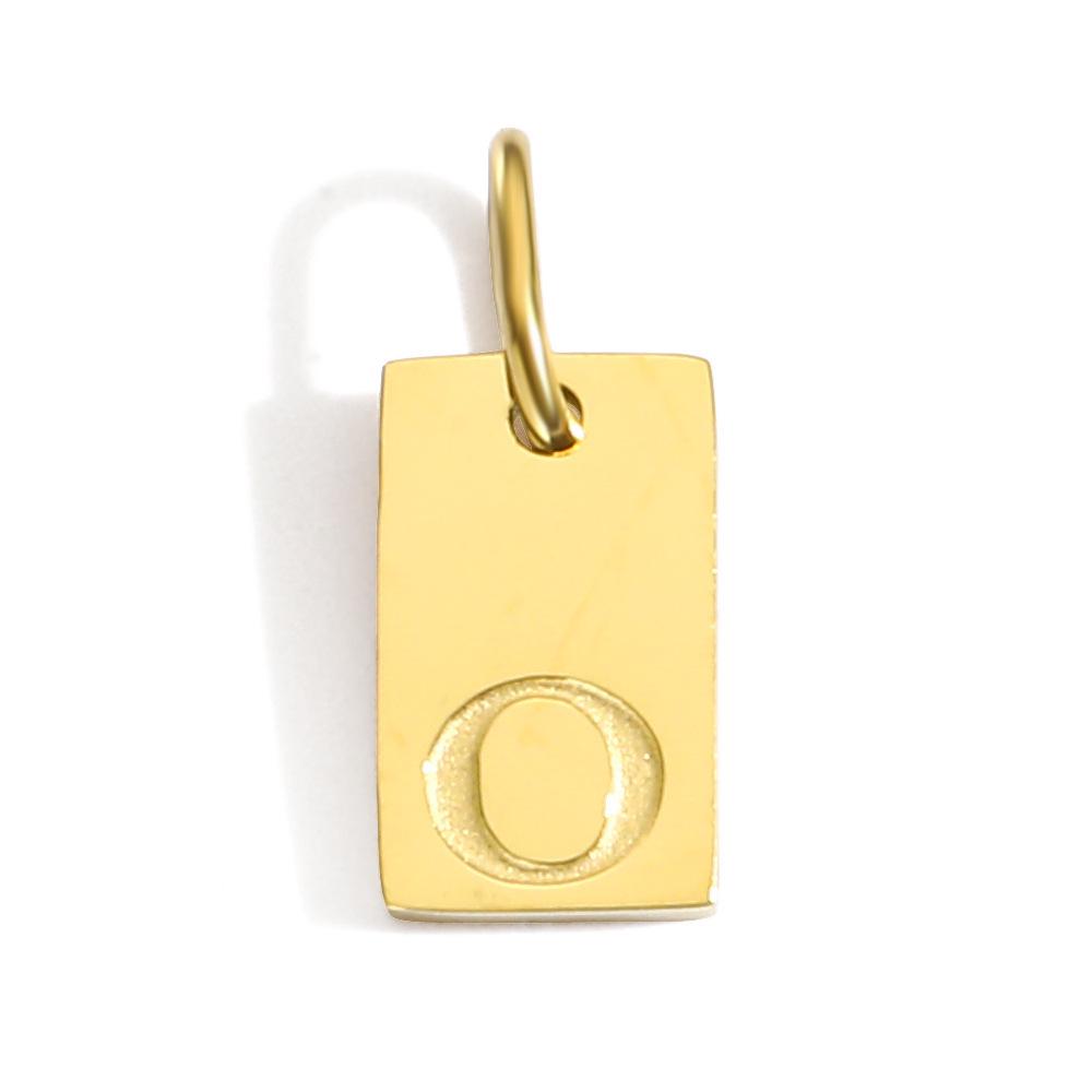 Gold-Plated Alphabet Pendant Accessories – 26 English Letters Stainless Steel for DIY Jewelry