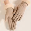 Women Touchable Screen Finger Gloves Fashion Autumn Winter Warm Thin Cashmere Solid Color Cycling Drive Elegant Windproof Glove