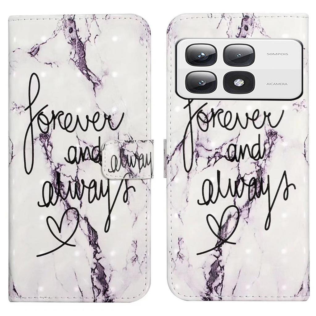 For Xiaomi 14T Pro Case 3D Creative Pattern PU Leather Stand Phone Cover