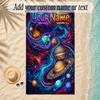 Cosmic Theme Soft Beach Towel Personalized Custom Name Text Towel Portable for Beach Pool Travel