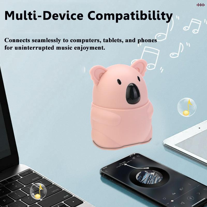 Mini Cute Bluetooth Speaker Portable Cartoon Hifi Sound Loudspeaker TWS Connection Stereo Audio Music Player Type-C Charging