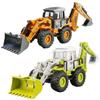 Backhoe 2IN1 Excavator Bulldozer Diecast Toys Model Engineering  Alloy+Plastic Construction Play Collection Gift For Children