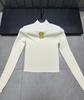 Solid Spliced Metal Buckle Slimming T Shirts for Women Turtleneck Sleeveless Minimalist T Shirt Female Fashion New