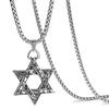 Stainless Steel Jewelry Titanium Steel Necklace Men's Retro Double-sided Six-pointed Star Alloy Pendant Personality Hip Hop Accessories
