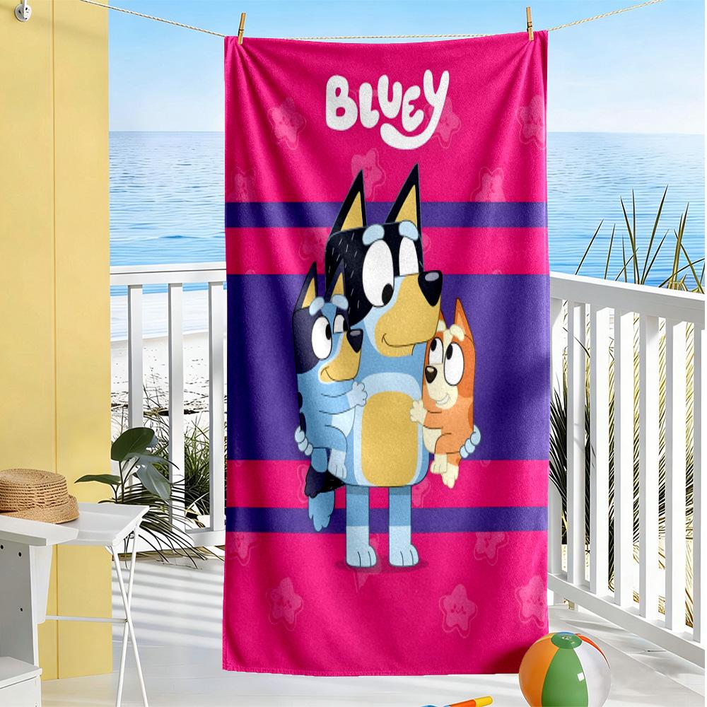 Bluey Bingo Adventure Durable Beach Towel Foldable erfect for Travel Beach Swimming Fashion Lovers Birthday/Christmas Gift