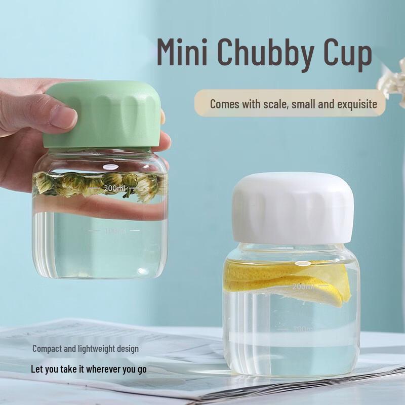 Zhenqi Portable 300ml Glass Mug with Lid