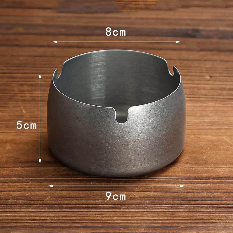 Stainless Steel Ashtray Retro Deep Thickened Simple Anti-fall Personality Ashtray Bar Restaurant