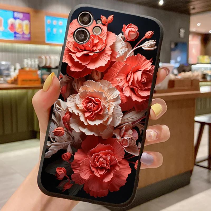 Flower Silicone Case For Samsung Galaxy M34 M54 M53 M33 M23 F54 F04 M04 M32 M22 M12 M02S M51 M31S M21S M11 M30S F23 5G Cover
