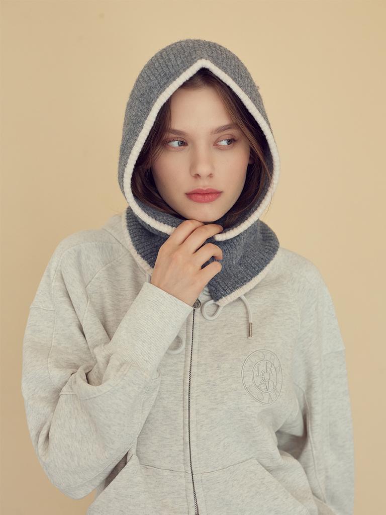 LORDLOAR Knit Button Balaclava Charcoal