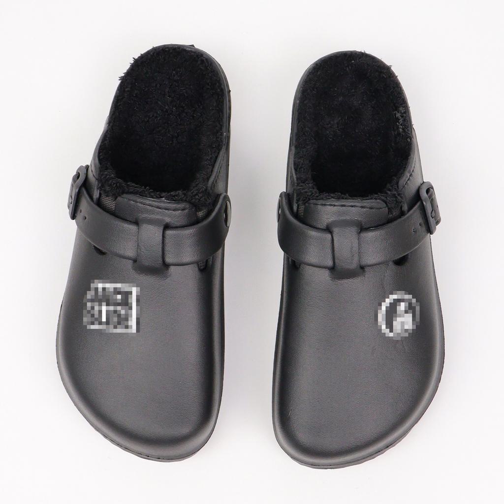 Slippers Women Winter Warm Closed Toe EVA Plush Slippers Non-slip Comfortable Shoes Men Couples Mules Outdoor Indoor Slippers