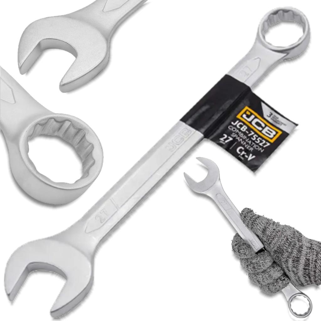 JCB 2-sided Open-end Wrench 27 Mm Cr-V 12-point