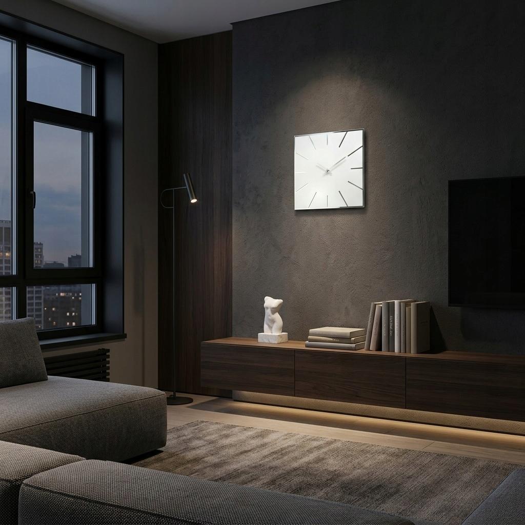Large White Wall Clock Exact 30cm