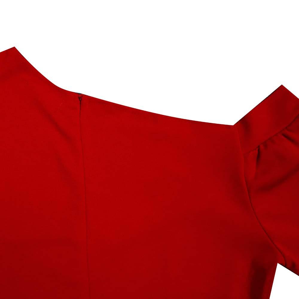 Velké velikosti Ženy Letní móda Jednodílné šaty s nafouknutými rukávy Dámské Elegantní jednodílné šaty se šikmými rameny