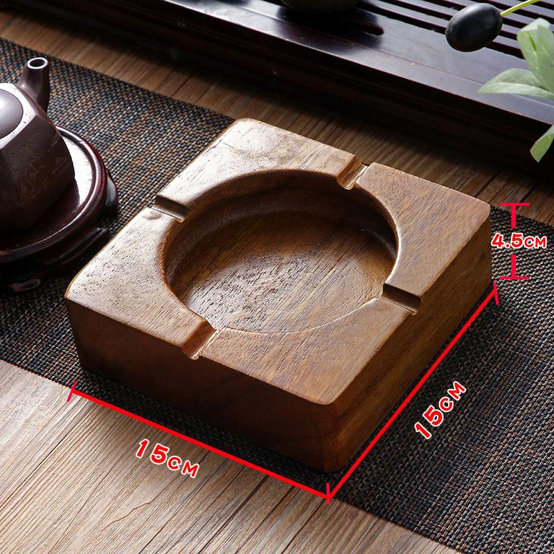 Solid Wood Ashtray, Home Living Room, Creative Personality, Wooden Hotel, New Chinese Style Wooden Ashtray