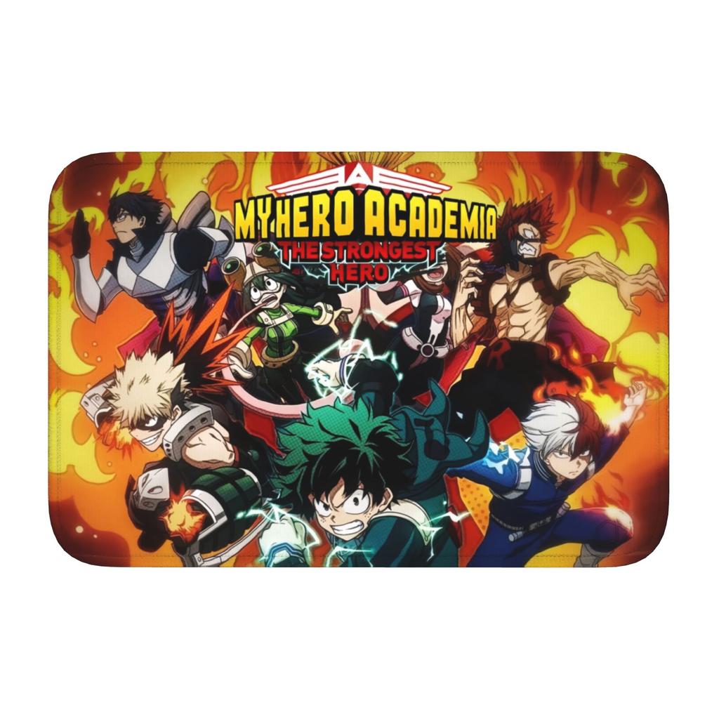 Custom Anime My Hero Academias Japan Manga Doormat Anti-Slip Entrance Kitchen Bath Floor Door Mats Bedroom Balcony Carpet Rug