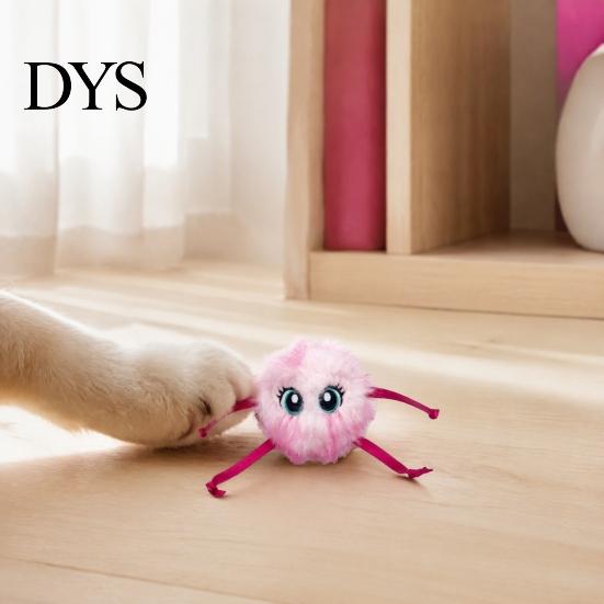 Electric Cat Ball Toy Toy, Automatic Jumping Plush Ball, Interactive Cute Rolling Toys for Indoor Cats Self with Ribbon Limbs Hunting Exercise Pets