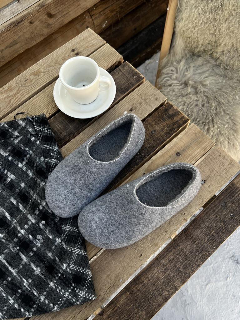Year round head flat-soled Birkenstocks shoes woolen plush warm cotton shoes lazy thick-soled fluffy shoes