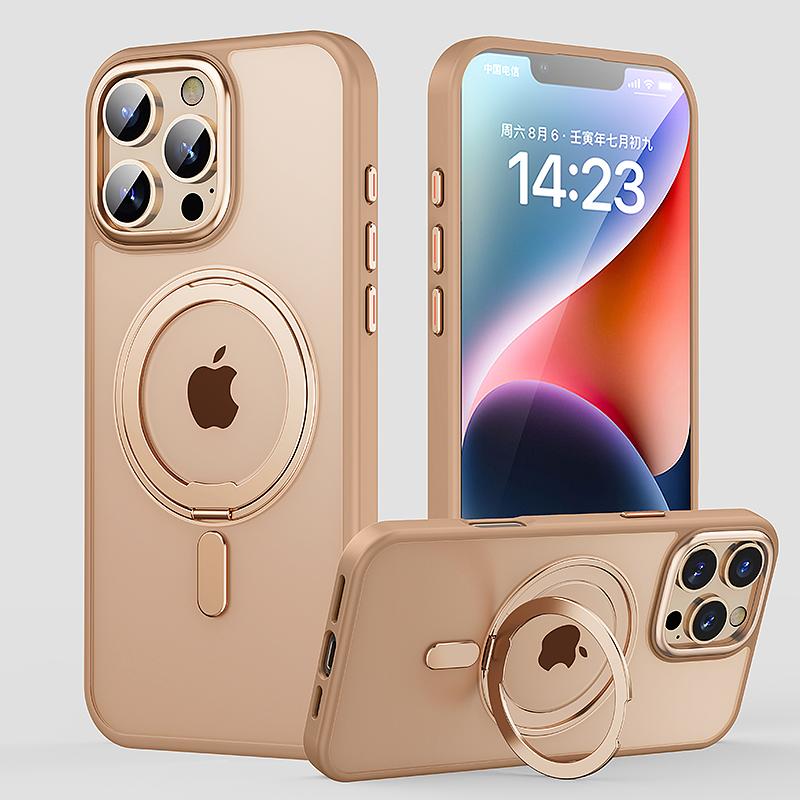 

Магнитный чехол с подставкой, вращающейся на 360°, для iPhone 17 16 15 14 13 12 11 Pro Max Plus 17Air 16e, Премиум-кнопка из металла, Складная подставка iPhone 13