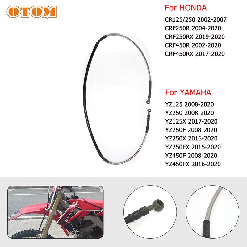 OTOM Motorcycle Front Brake Oil Hose For HONDA CRF YAMAHA Brake Line Cable Tube Motorbike Stainless Steel Braided Pipeline 132cm