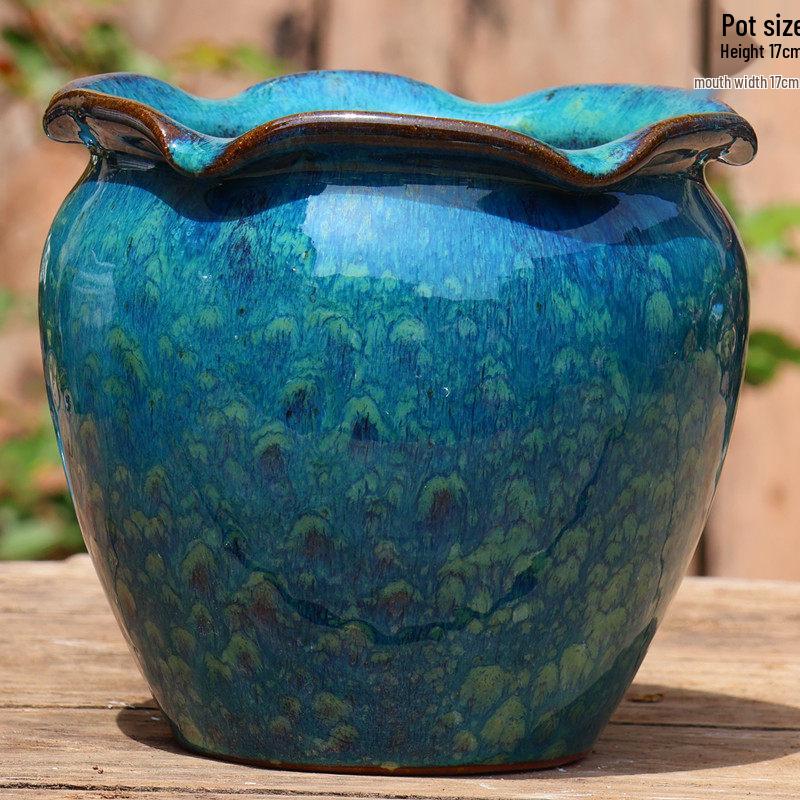 Large Handmade Coarse Ceramic Pot for Succulents and Greenery