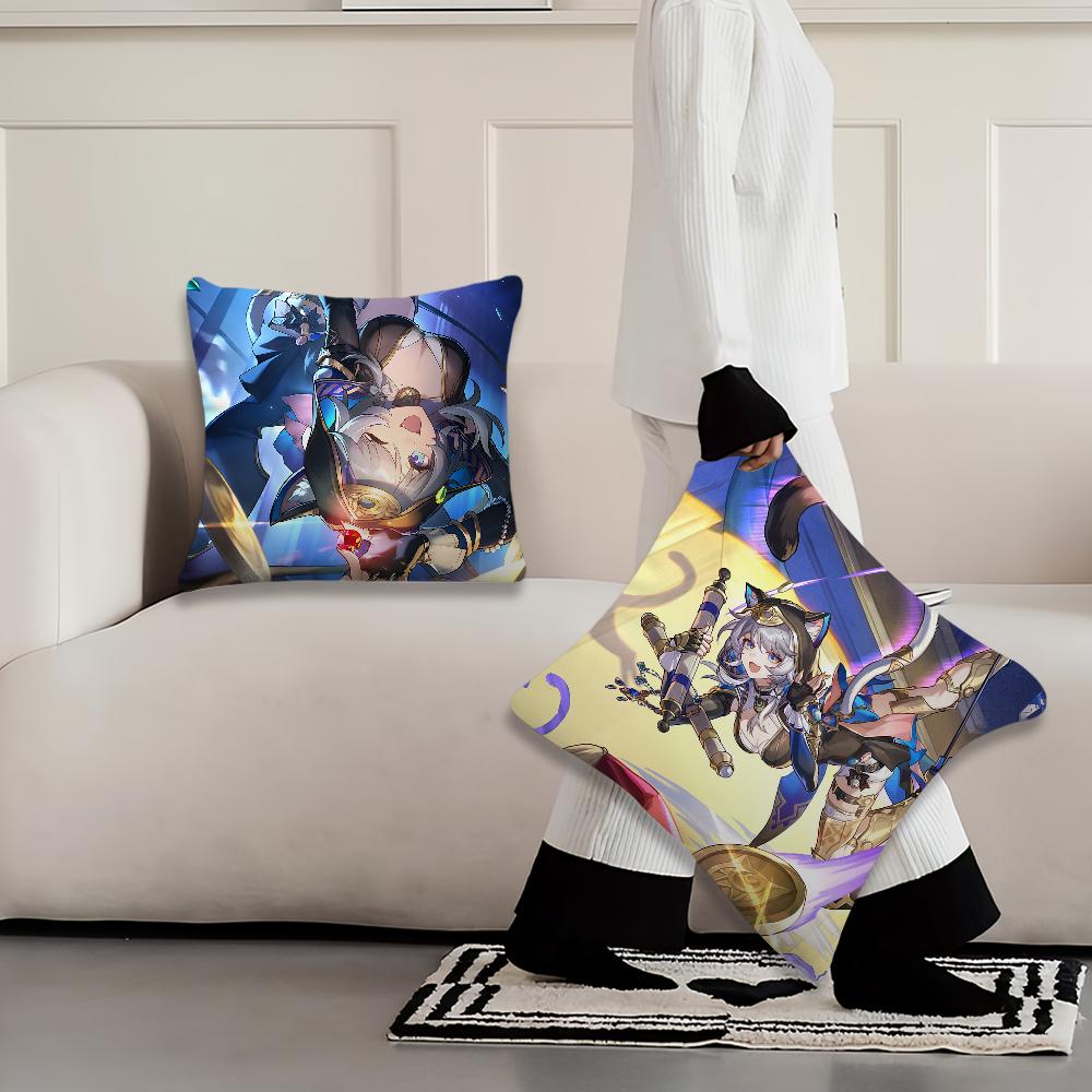 Cipher Honkai Star Rail Game Cushion Cover Cushion Room Bedroom Headboard Sofa Living Backrest Nap Time Pillow Case